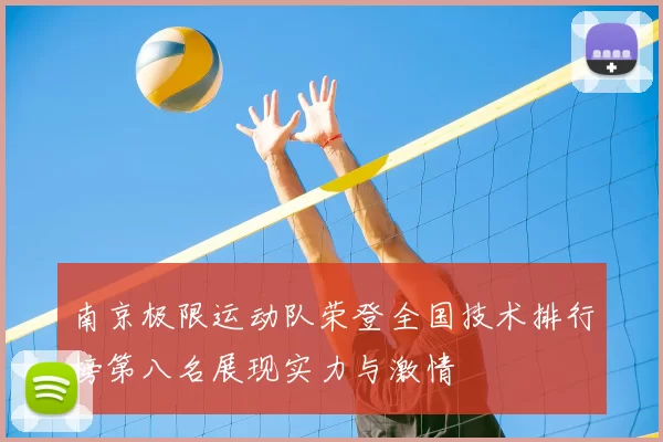 南京极限运动队荣登全国技术排行榜第八名展现实力与激情